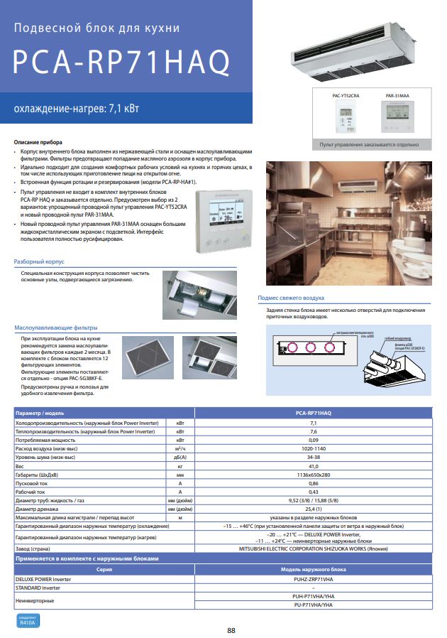 Фото кондиционера Mitsubishi Electric PCA-RP71HAQ (MR. SLIM) (внутренний блок)