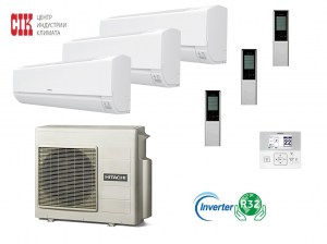 Кондиционер Hitachi Комплект Hitachi RAM-68NP3E / RAK-25RPE*3 SENDO MULTIZONE PREMIUM R32
