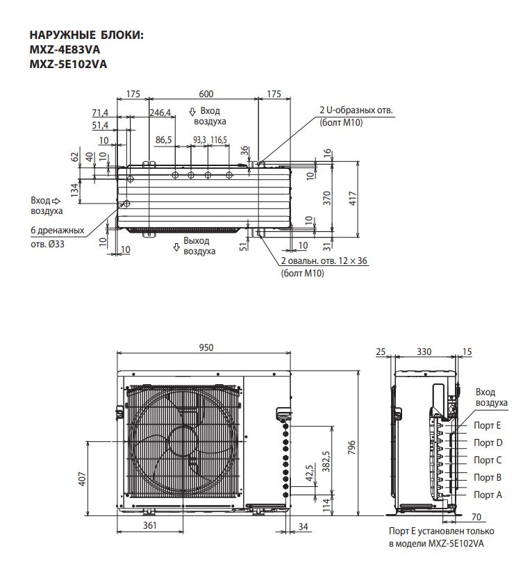 Фото кондиционера Mitsubishi Electric Внешний блок кондиционера Mitsubishi Electric MXZ-4E83VA (83м²)